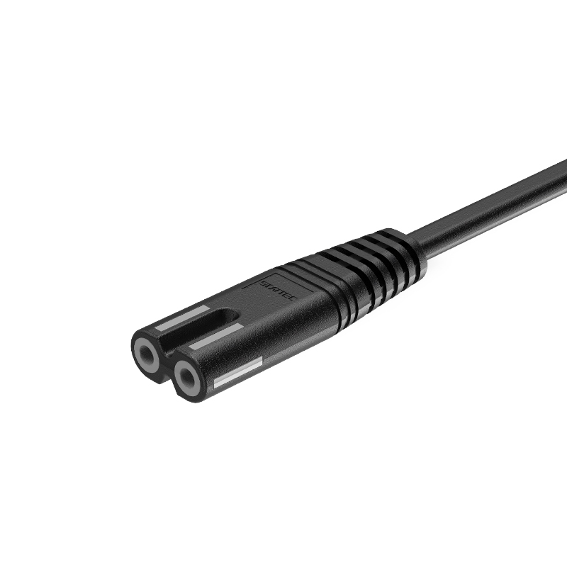 dvojotvorový, osem tvarovaný chvost IEC C8 Connector Európsky štandardný napájací kábel